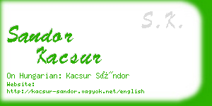 sandor kacsur business card